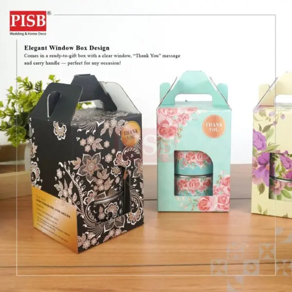 2151 Luxury Stainless Steel 2-Tiers Tiffin Lunch Box Container Doorgift Souvenir Mangkuk Tingkat Bekas Makanan Serbaguna - Image 4