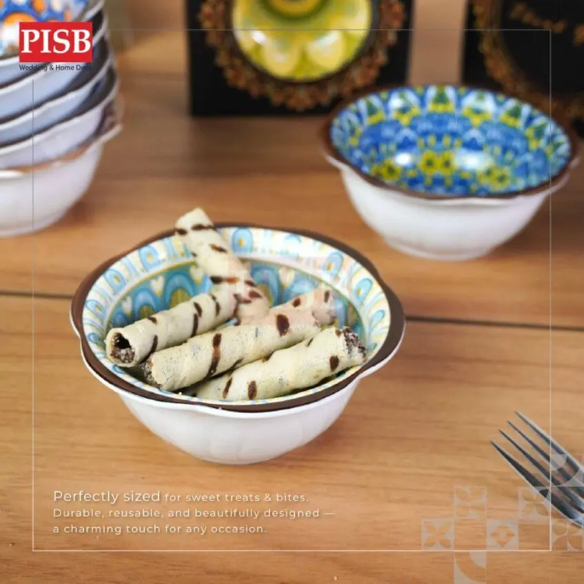 2144(20Pcs/Box)Turkish Bohemia Design Ceramic Bowl With Handle Box Set Wedding Doorgift Mangkuk Seramik (Random Design) - Image 8