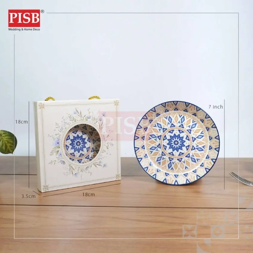 2474(80Sets/Ctn)Moroccan Style 7" Ceramic Fruits Plate Doorgift Souvenir Pinggan Piring Seramik Murah Wedding Gift Plate - Image 5