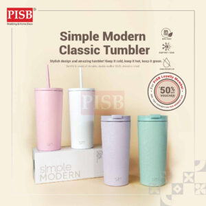 2415 590ML Dual Straw Classic Insulated Tumbler Water Bottle Travel Tumbler Thermos Botol Air Straw Mug