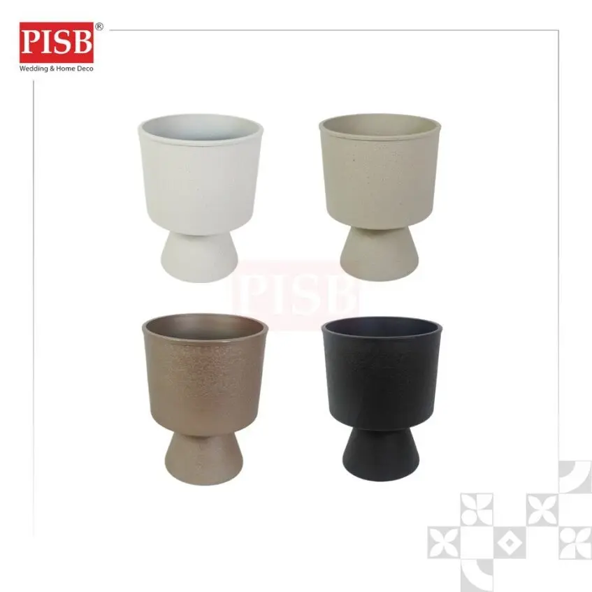 2839 White/Beige/Gold/Black Plastic Vase Flower Pot Stand Pasu Plastik Pasu Bunga Hiasan Rumah Indoor Outdoor Home Decor