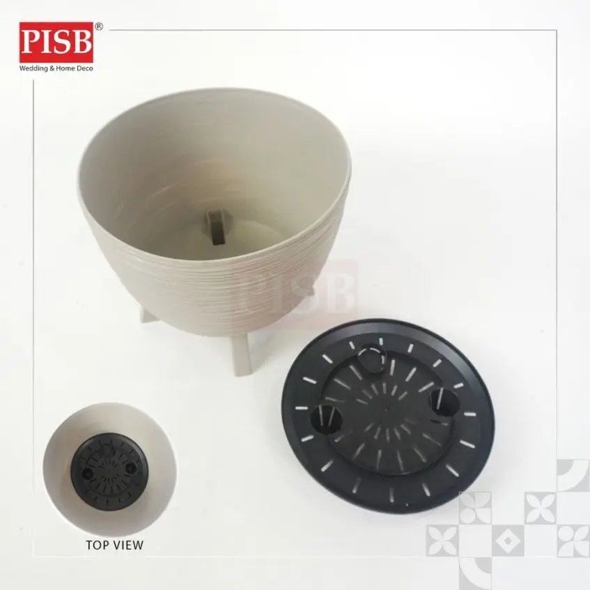 2844 White/Beige/Black Plastic Vase Flower Pot Stand Pasu Plastik Pasu Bunga Hiasan Rumah Indoor Outdoor Home Decor - Image 2