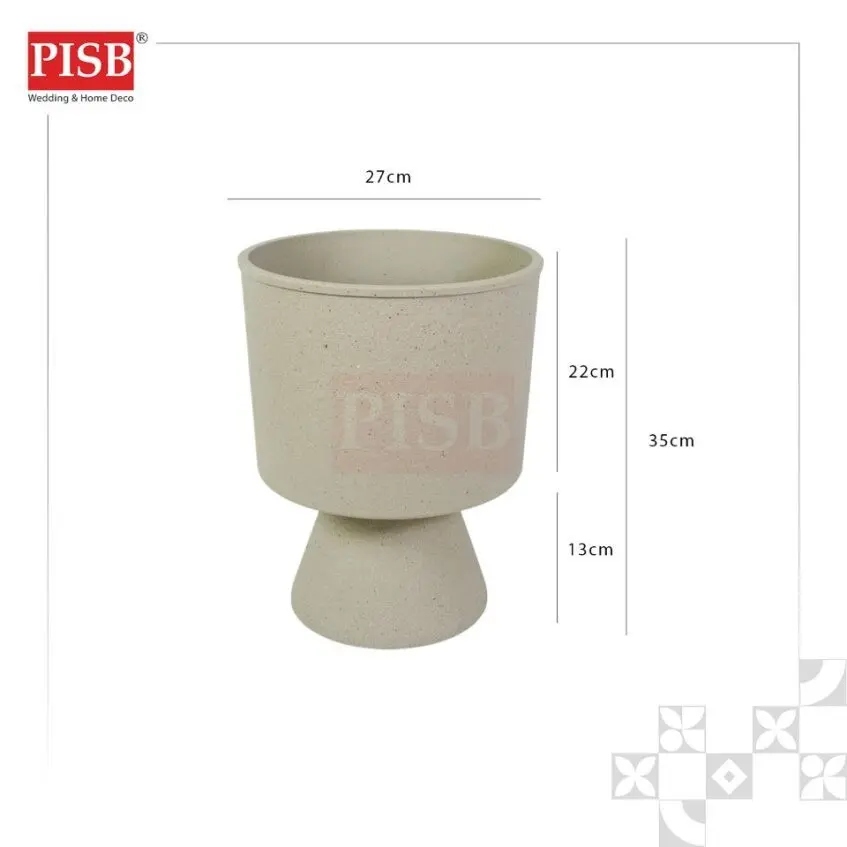 2839 White/Beige/Gold/Black Plastic Vase Flower Pot Stand Pasu Plastik Pasu Bunga Hiasan Rumah Indoor Outdoor Home Decor - Image 2