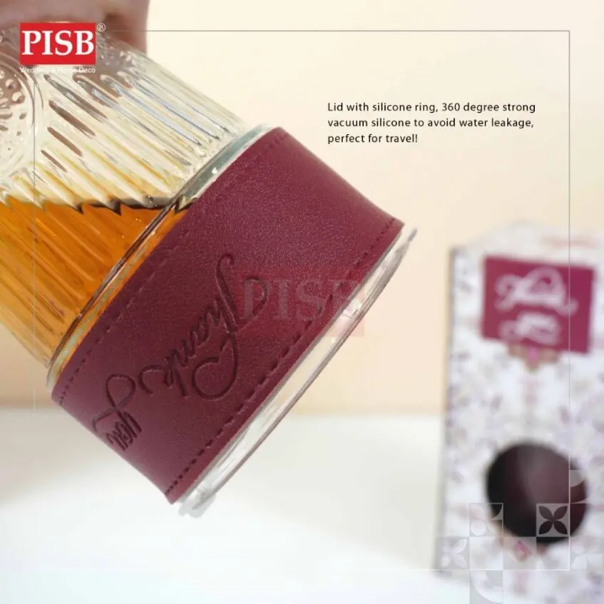 2152 (1Pcs) 460ML Souvenir Straw Mug Glass Heat Cold Resistant Water Bottle Viral Travel Mug Doorgift Mug Cawan Gelas - Image 8