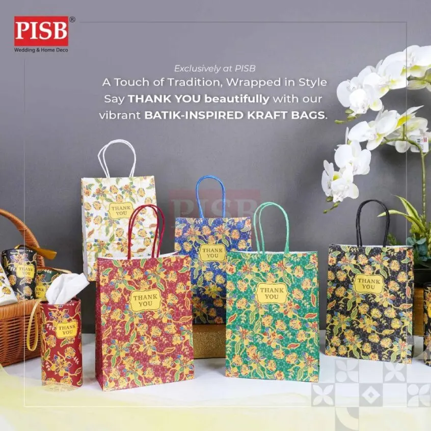 2171/72 (10Pcs/Pkt) Batik Kraft Paper Bag Gift Bag Retail Bag Colour Kraft Paper Bag Beg Kertas Wedding Birthday Bag - Image 4