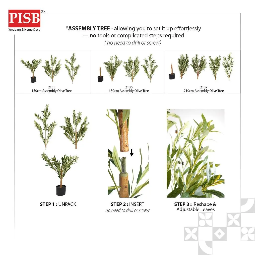 2135/36/37 Assembly Olive Tree Artificial Plant 150/180/210CM - Image 5