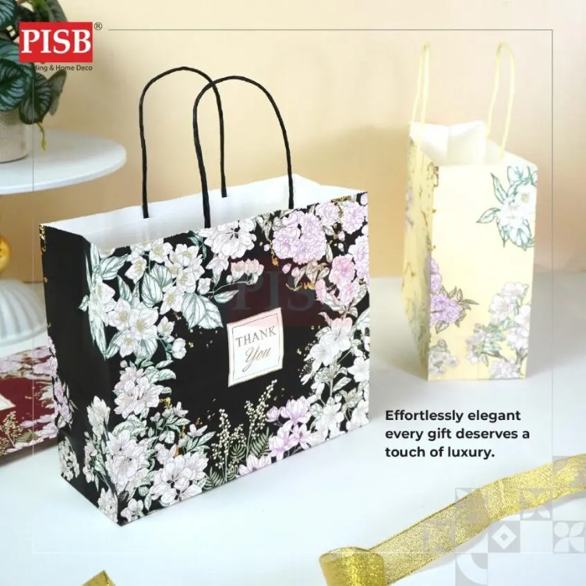 2173 (10Pcs/Pkt) Flower Kraft Design Paper Bag Gift Bag Retail Bag Color Kraft Paper Bag Beg Kertas Wedding Birthday Bag - Image 4