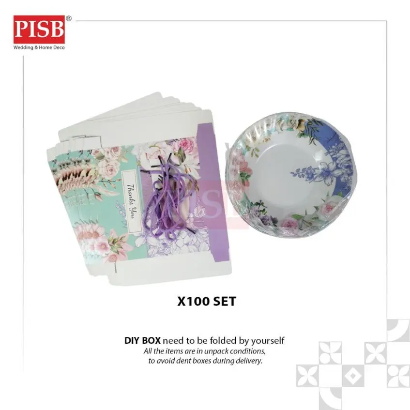 0511 (100Sets) 9" Melamine Plate With Box Doorgift Souvenir Pinggan Piring Melamin Dengan Kotak Murah Wedding Gift Plate - Image 8