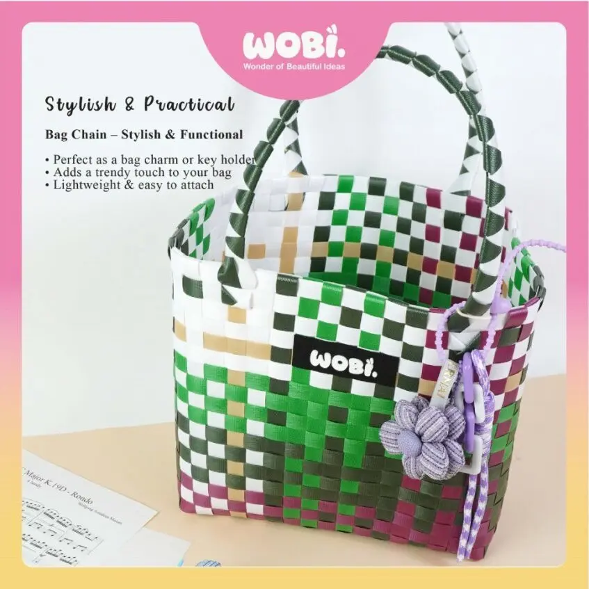 2009 WOBI Flower Versatile Chain Colourful Fashion Lanyard Braided Cord Keychain Accessories Aksesori Beg Pemegang Kunci - Image 4