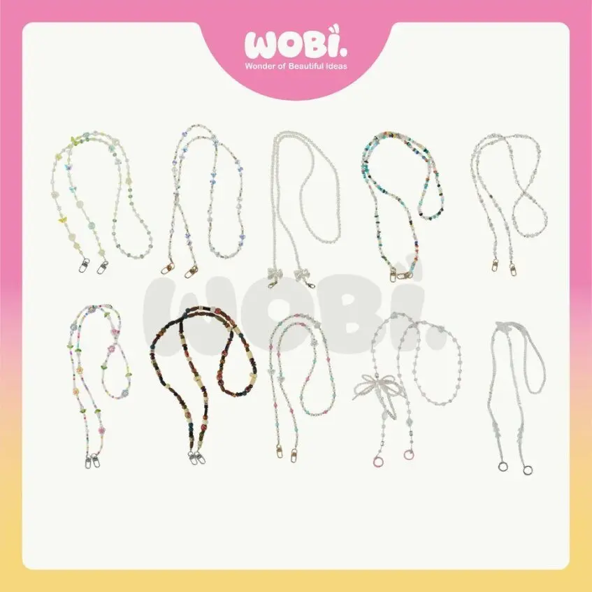 2023-32 WOBI Versatile Long Chain Pendant Crossbody Strap Shoulder Bag Phone Accessories Tali Telefon Beg Sandang Silang