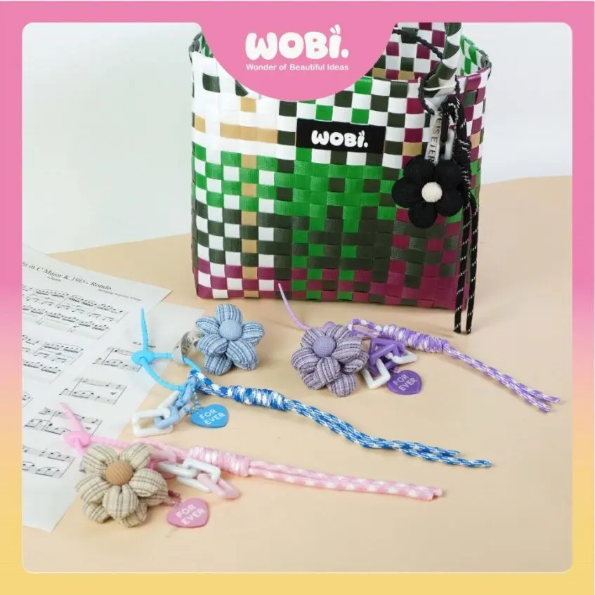 2009 WOBI Flower Versatile Chain Colourful Fashion Lanyard Braided Cord Keychain Accessories Aksesori Beg Pemegang Kunci - Image 2