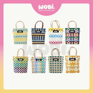 2005 WOBI Mini Tote Bag Women Bag Shopping Bag Gift Bag Retail Bag Goodies Bag Wedding Birthday Beg Anyaman Warna Warni