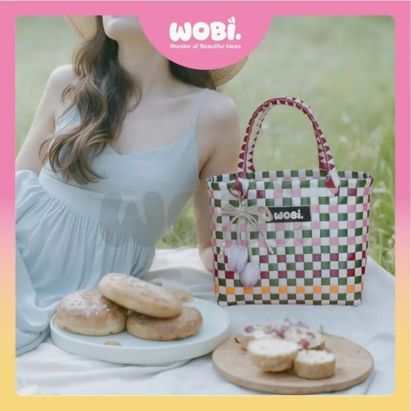 2006 WOBI Medium Tote Bag Women Bag Shopping Bag Gift Bag Retail Goodies Bag Wedding Birthday Beg Anyaman Warna Warni - Image 7