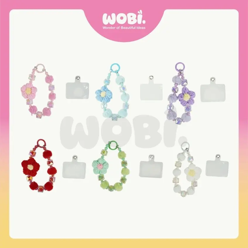 2018 WOBI Crochet Versatile Chain Colourful Fashion Lanyard Jewelry Gifts Handphone Case Hanging Aksesori Telefon Beg