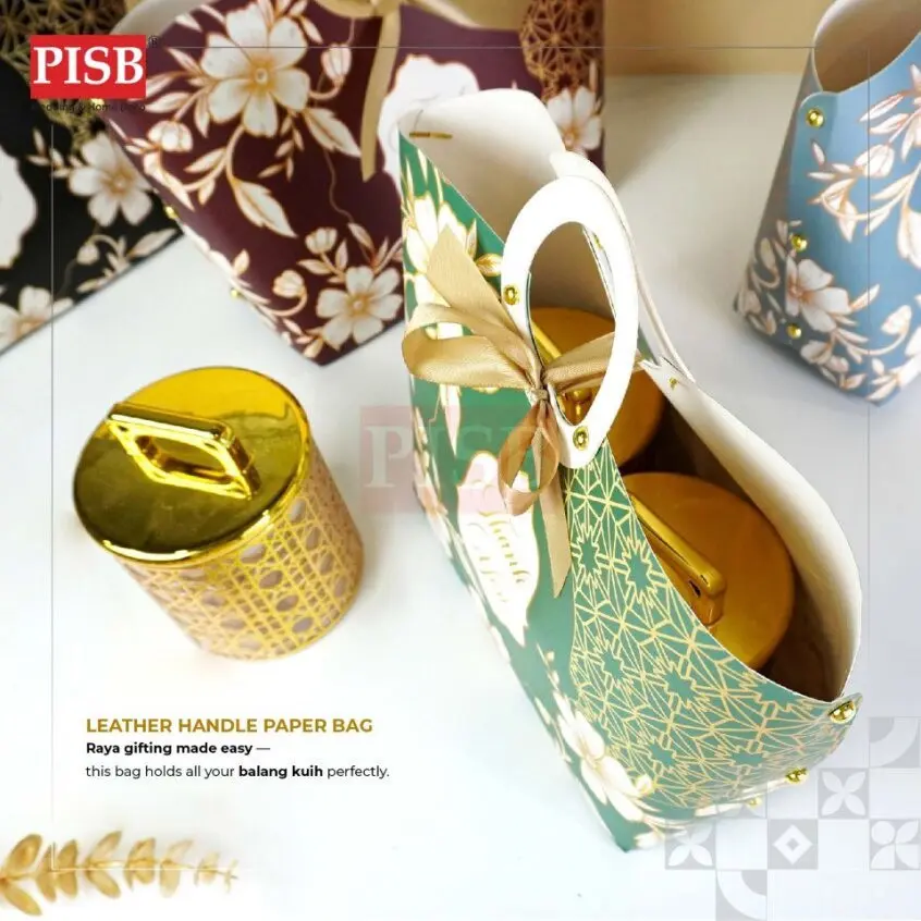 2178 (10Pcs/Pkt) Leather Handle Paper Bag Gift Bag Retail Bag Color Kraft Paper Bag Raya Beg Kertas Wedding Birthday Bag - Image 6