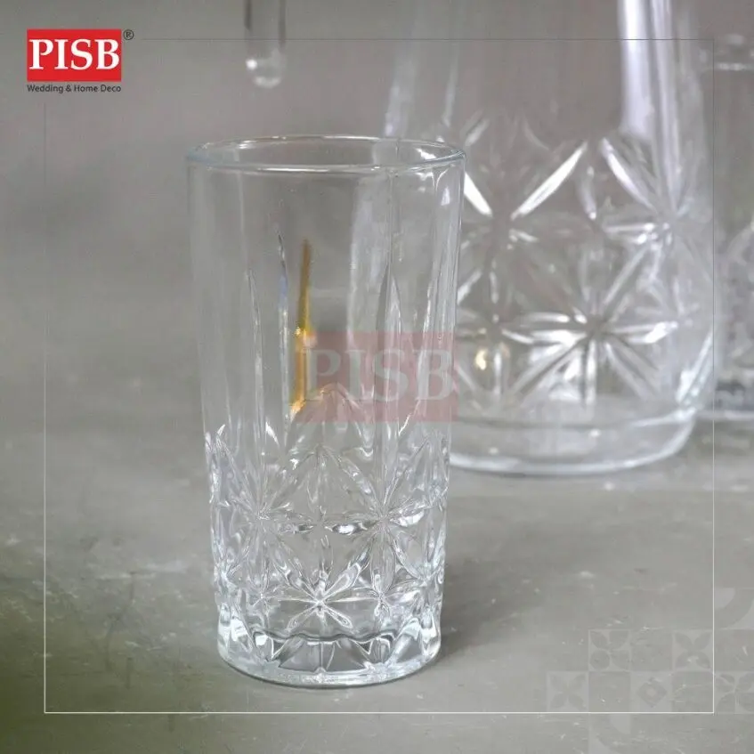 1051/53 Amber Transparent Jug Set Premium Thick Glass Jug Water With Cup Juice Serving Jug Set Jag Air Bersama Cawan - Image 5