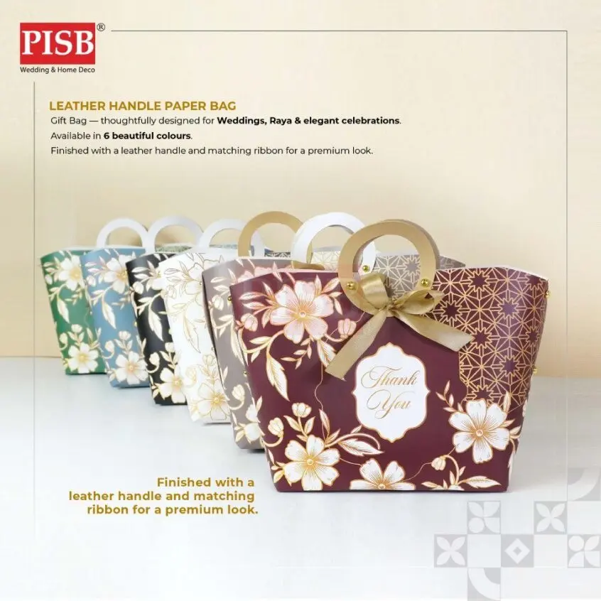 2178 (10Pcs/Pkt) Leather Handle Paper Bag Gift Bag Retail Bag Color Kraft Paper Bag Raya Beg Kertas Wedding Birthday Bag - Image 4