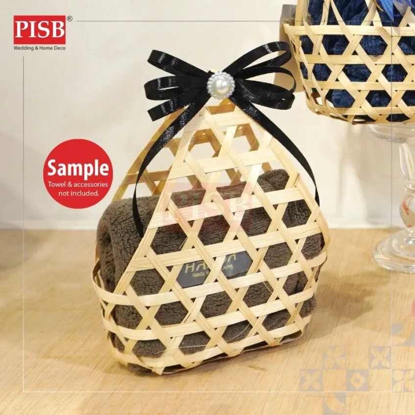 1136 (5Pcs/Pkt) Bamboo Basket Goodies Bag Doorgift Bag Wedding Beg Mini Mengkuang Goodies Kahwin Bag Kenduri - Image 2
