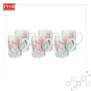2016 (6Pcs/Box) Floral Glass Mug Set Drinking Glassware Doorgift Souvenir Mug Cawan Gelas Murah Wedding Gift Cup