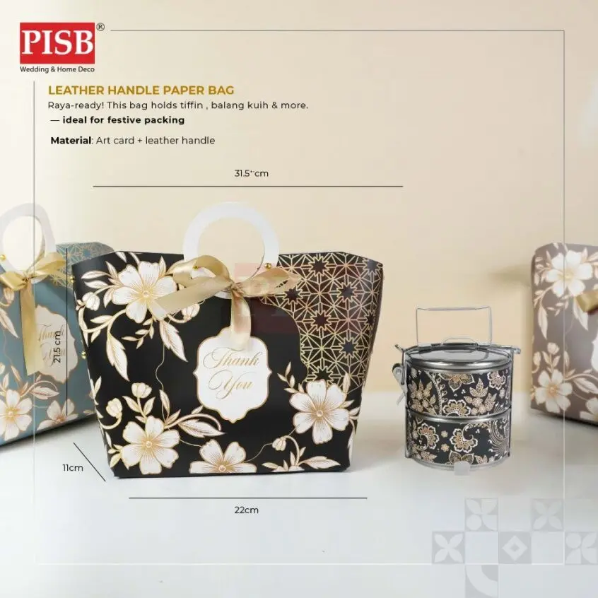 2178 (10Pcs/Pkt) Leather Handle Paper Bag Gift Bag Retail Bag Color Kraft Paper Bag Raya Beg Kertas Wedding Birthday Bag - Image 8