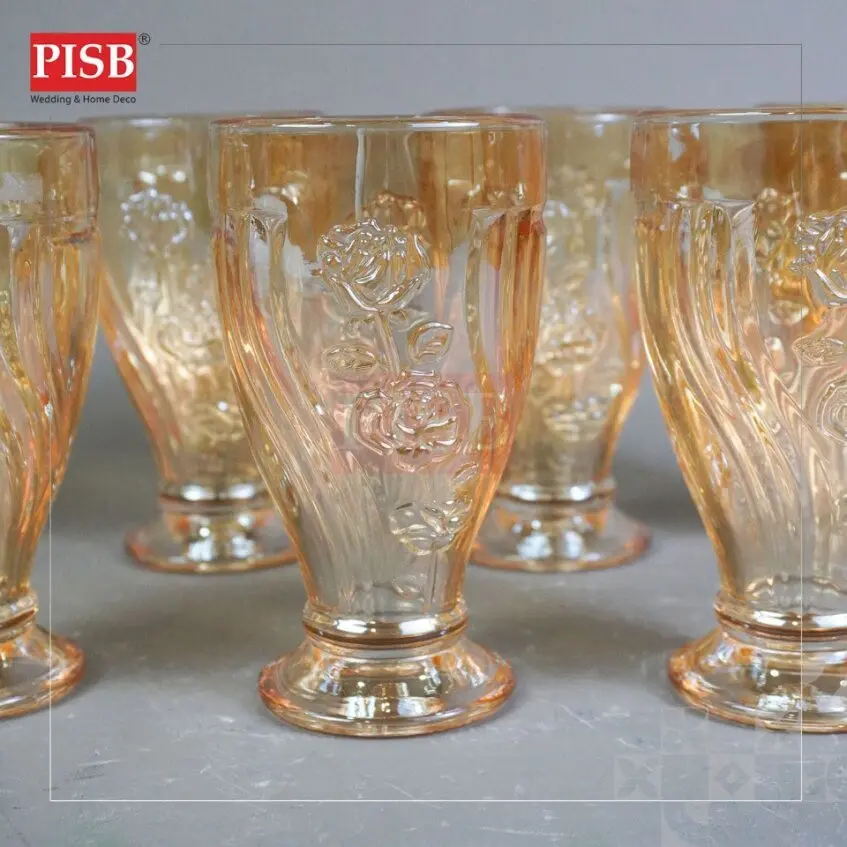 1051/53 Amber Transparent Jug Set Premium Thick Glass Jug Water With Cup Juice Serving Jug Set Jag Air Bersama Cawan - Image 3