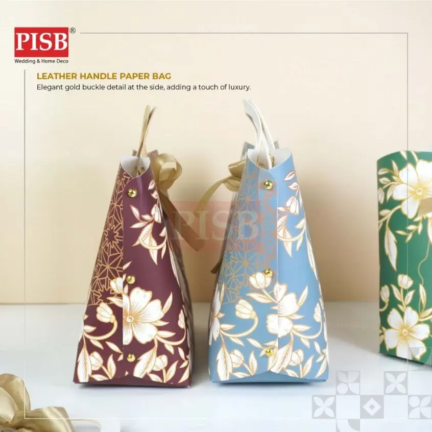 2178 (10Pcs/Pkt) Leather Handle Paper Bag Gift Bag Retail Bag Color Kraft Paper Bag Raya Beg Kertas Wedding Birthday Bag - Image 3