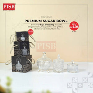 2227-29(1Pcs)Premium Sugar Bowl Doorgift Kaca Crystal Glass Doorgift Souvenir Bekas Kaca Goodies VIP Doorgift Exclusive