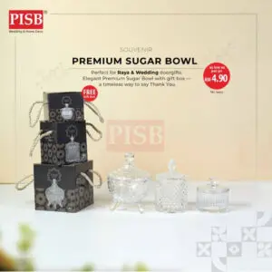 2227-29(1Pcs)Premium Sugar Bowl Doorgift Kaca Crystal Glass Doorgift Souvenir Bekas Kaca Goodies VIP Doorgift Exclusive