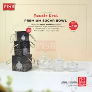 2227-29(48Pcs/72Pcs/Ctn)Premium Sugar Bowl Doorgift Kaca Crystal Glass Doorgift Souvenir Bekas Kaca Goodies Exclusive