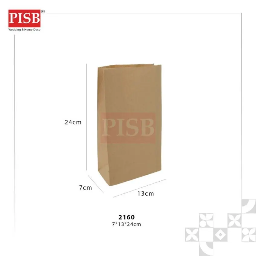 2160 (50Pcs/Pkt) White Brown Plain Paper Bag Gift Bag Retail Bag Colour Kraft Paper Bag Beg Kertas Wedding Birthday Bag - Image 2