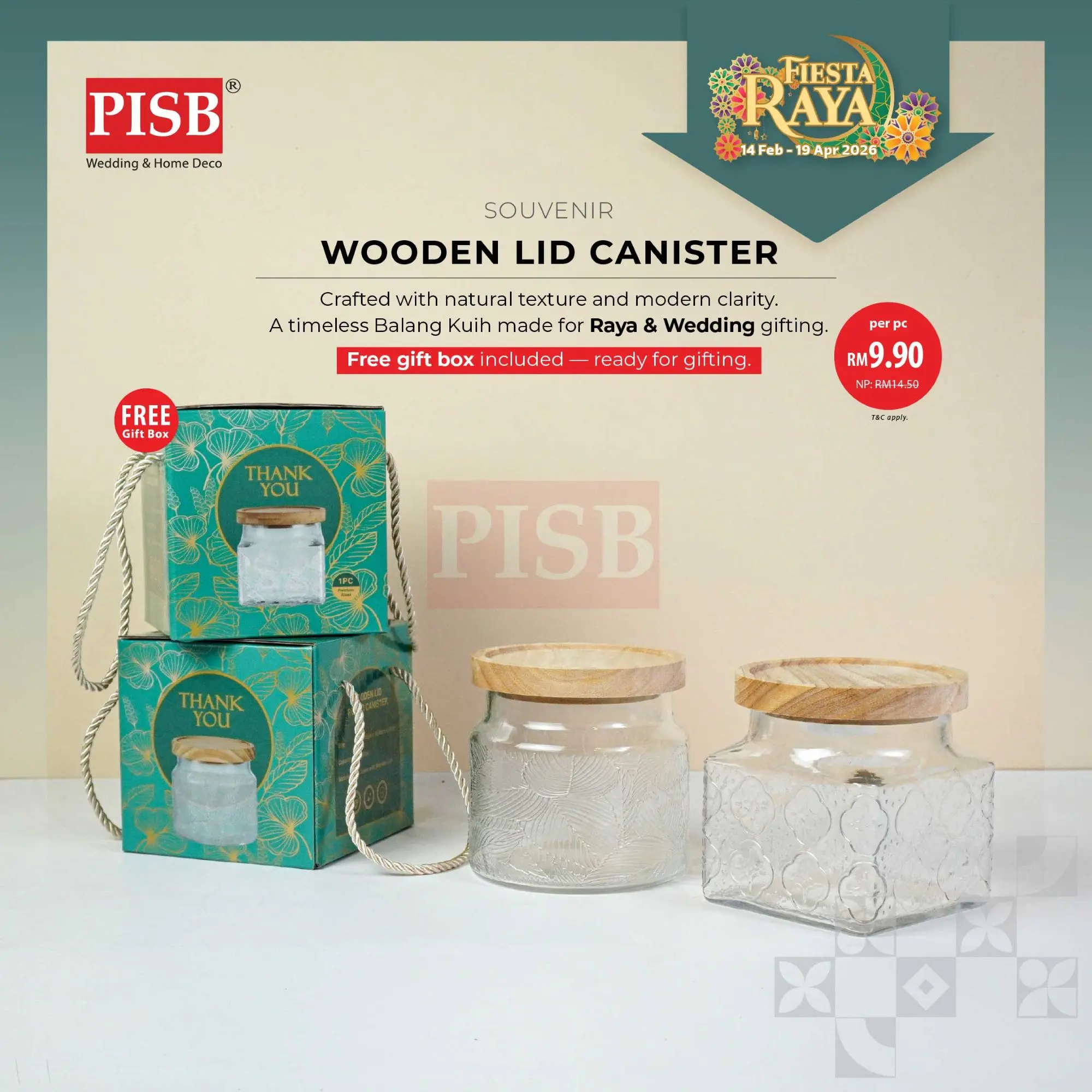 1067/68 Wooden Lid Round Square Canister Spice Container Condiment Bottle Jar Bekas Rempah Balang Kuih Bekas Kuih Raya