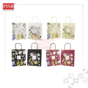 2164 (10Pcs/Pkt) Floral Kraft Design Paper Bag Gift Bag Retail Bag Color Kraft Paper Bag Beg Kertas Wedding Birthday Bag