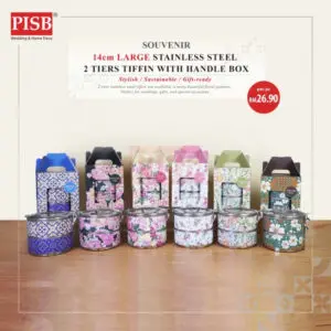 409d2bf7d7380894b8bb57ad17969eb9.jpeg 2153 (1 PCS) 14CM Large Luxury Stainless Steel 2-Tiers Tiffin Lunch Box Doorgift Souvenir Mangkuk Tingkat Bekas Makanan