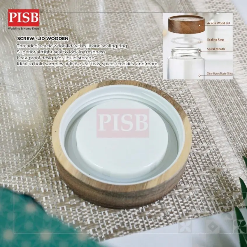 1065/66 Screw-Lid Wooden Canister Airtight Spice Container Condiment Bottle Jar Bekas Rempah Balang Kuih Bekas Kuih Raya - Image 8