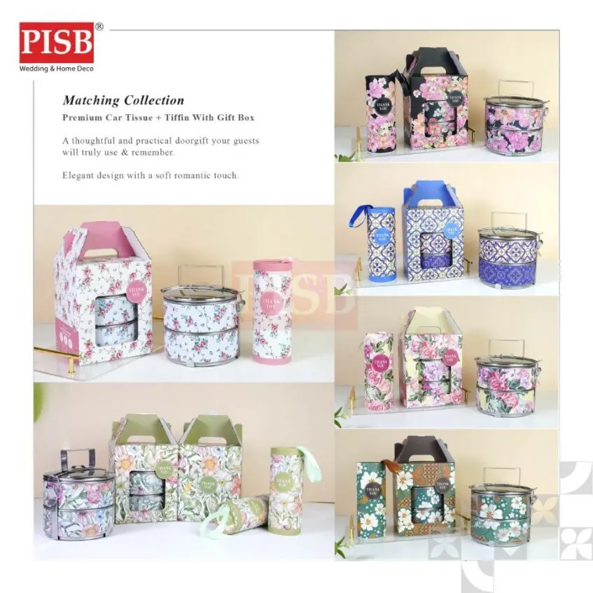 2155(102Pcs/Ctn)Souvenir Premium Floral Car Tissue Facial Tisue Cylinder Tissue Box Tisu Kereta Tisu Kotak Doorgift Tisu - Image 7