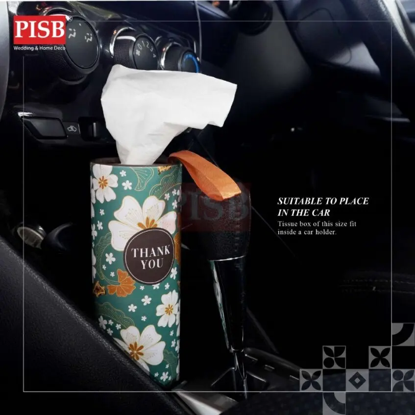 2155 (1PCS) Souvenir Premium Floral Car Tissue Facial Tissue Cylinder Tissue Box Tisu Kereta Tisu Kotak Doorgift Tisu - Image 8