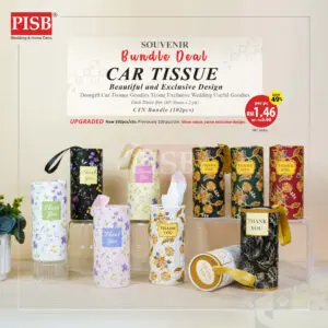 2148(102Pcs/Ctn)Souvenir Floral Batik Car Tissue Facial Tissue Cylinder Tissue Box Tisu Kereta Tisu Kotak Doorgift Tisu