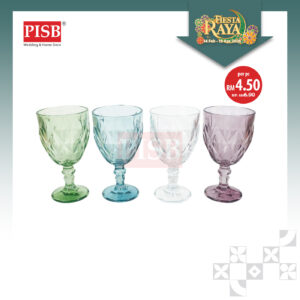 2010 (4Pcs/Box) 4 Colour Glass Diamond Dessert Cup Drinking Glassware Doorgift Souvenir Mug Cawan Gelas Murah