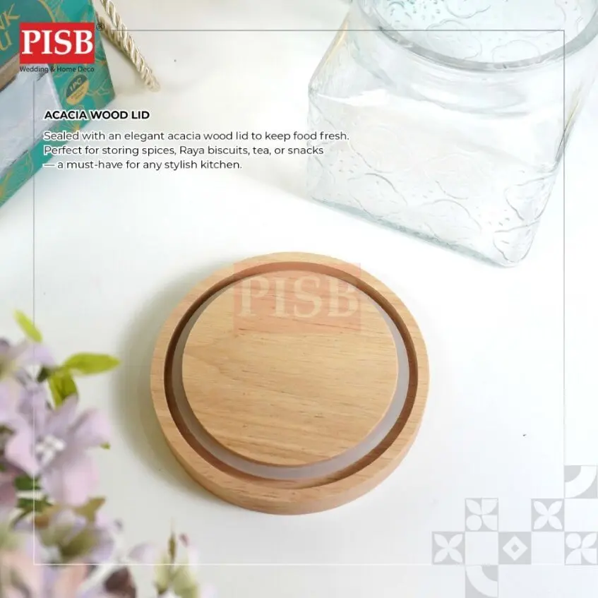 1067/68 Wooden Lid Round Square Canister Spice Container Condiment Bottle Jar Bekas Rempah Balang Kuih Bekas Kuih Raya - Image 8