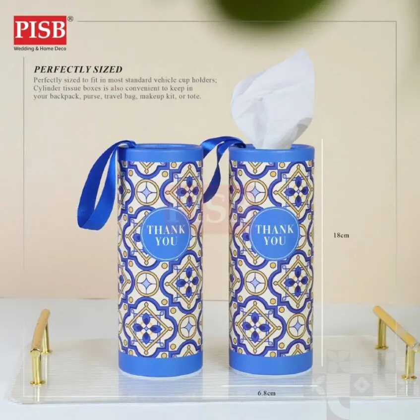 2155 (1PCS) Souvenir Premium Floral Car Tissue Facial Tissue Cylinder Tissue Box Tisu Kereta Tisu Kotak Doorgift Tisu - Image 6