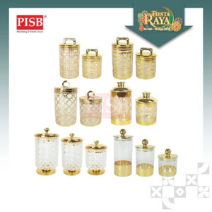2401-2406 Goldish Acrylic Canister Spice Container Condiment Bottle Storage Jar Bekas Rempah Balang Kuih Bekas Kuih Raya