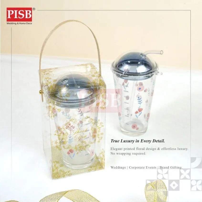 2009(50Set/Ctn)Bundle Deal 470ML Straw Glass With PVC Gift Box Travel Mug Water Bottle Viral Coffee Glass Doorgift Cawan - Image 4