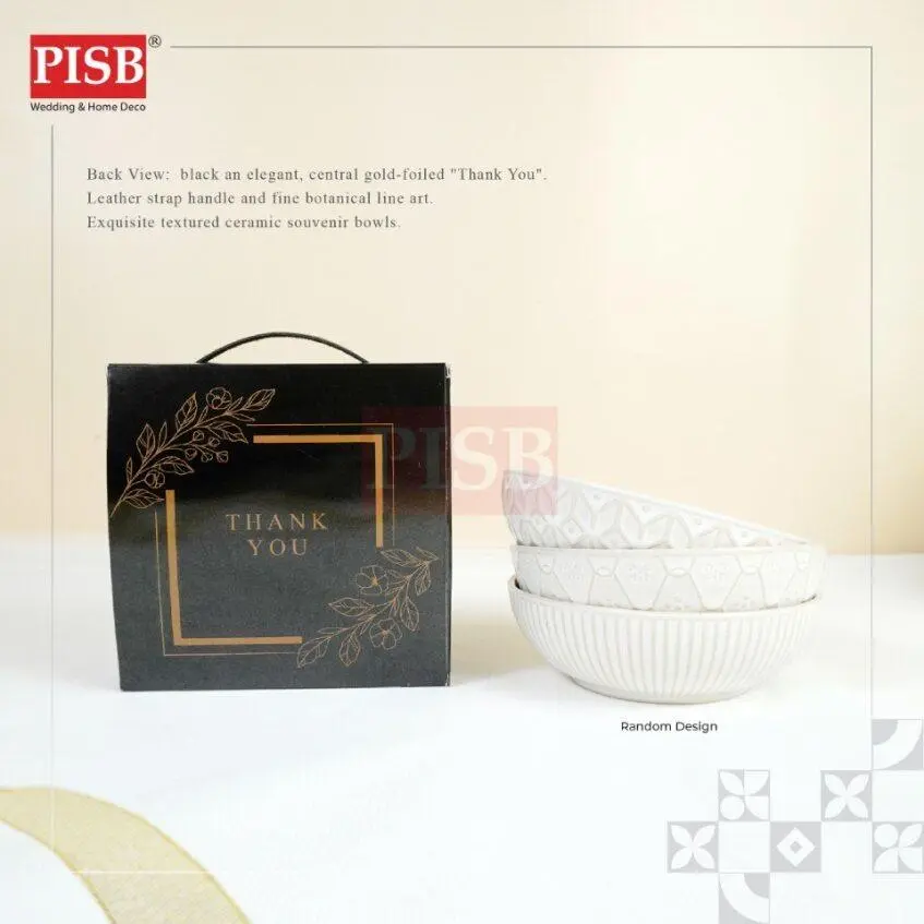 2385(50Set/Ctn)Bundle Deal 5.5 Ceramic Small Plate With Gift Box Wedding Doorgift Pinggan Mangkuk Seramik(Random Design) - Image 2