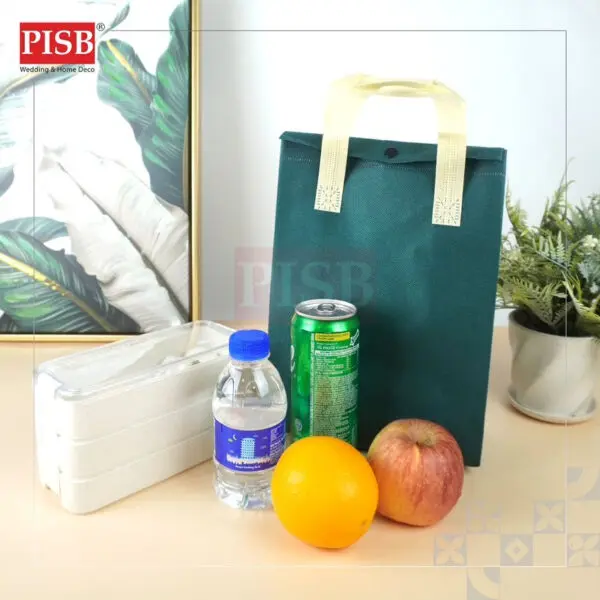7178 (10Pcs/Pkt) Insulated Button Bag Non Woven Bag Lunch Bag Picnic Bag Insulation Foil Bag Doorgift Bag Goodies Bag