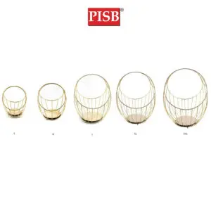 TY1334 Golden Wire Iron Basket With Handle