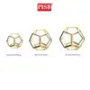 SSH1060/59/58 Football-Like Vintage Gilt Metal Geometric Shape Clear Glass Jewelry Box