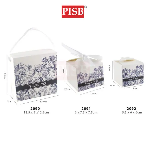 2090-92 Flower Design Ribbon Gift Box Gift Bag Paper Bag(10Pcs/Pkt)