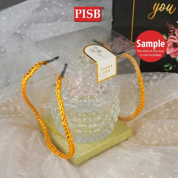 1030 Square Cube Gold Silver Black PVC Gift Box With Handle (10Pcs/Pkt) (Free Hot Stamping Sticker)