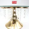 Y030302 Chrome Glass Base Gift Tray With Crystal / Dulang Hantaran Perkahwinan