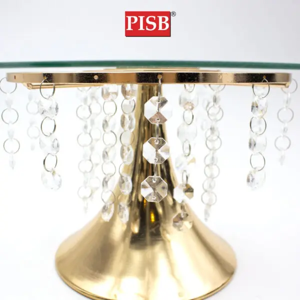 Y030302 Chrome Glass Base Gift Tray With Crystal / Dulang Hantaran Perkahwinan